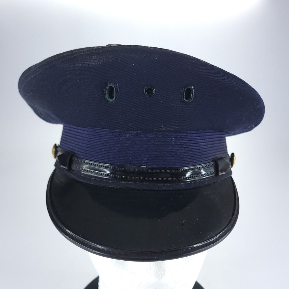 Vtg 1950s 1960s POD US Post Office Dept Brimmed Hat No Badge Size 7 Navy Blue